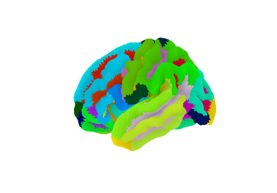 Loading and plotting of a cortical surface atlas