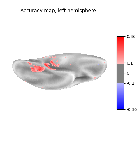 Accuracy map, left hemisphere