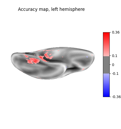 Accuracy map, left hemisphere