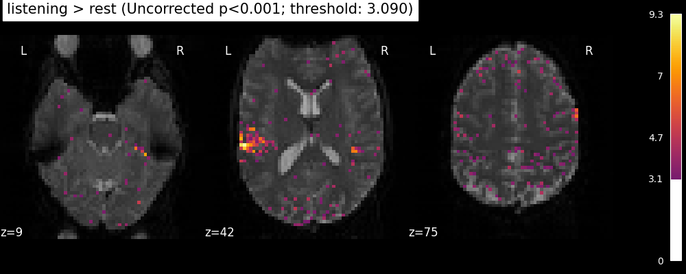 plot single subject single run