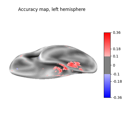 Accuracy map, left hemisphere