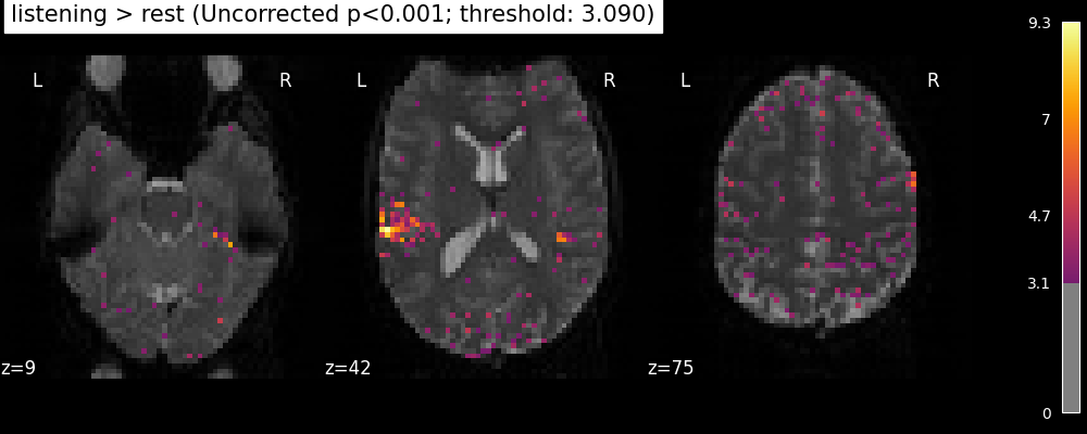 plot single subject single run