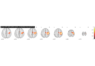 Second-level fMRI model: true positive proportion in clusters