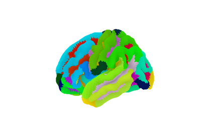 Loading and plotting of a cortical surface atlas