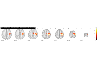 Second-level fMRI model: true positive proportion in clusters