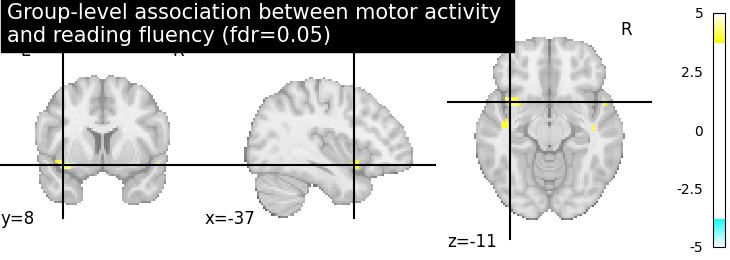 plot second level association test