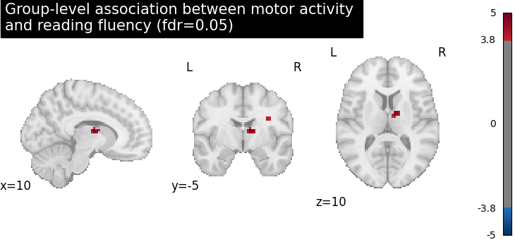 plot second level association test