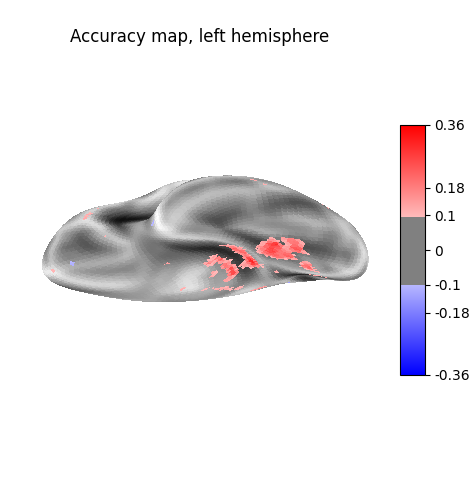 Accuracy map, left hemisphere