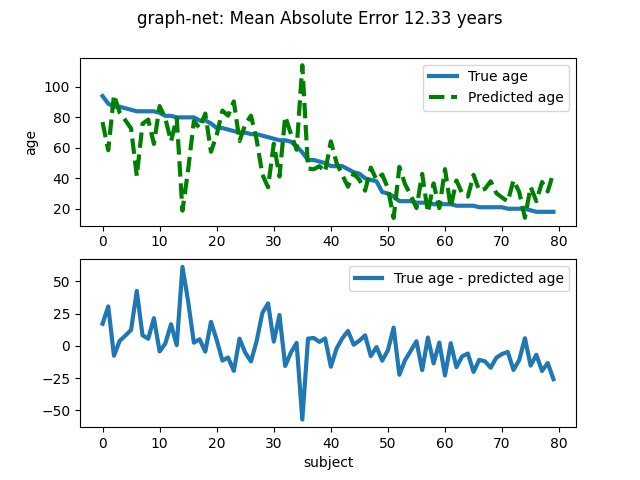 graph-net: Mean Absolute Error 12.33 years