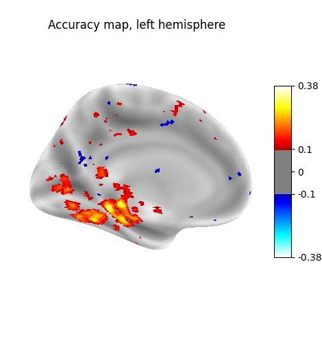 Accuracy map, left hemisphere